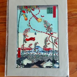 Japanese Silk Embroidery "City prosperity " Tanabata Festival " July. 7"